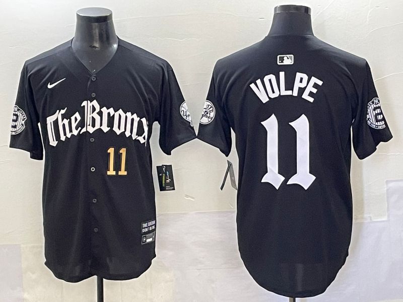 Men 2025 New York Yankees #11 Volpe Black Five generations Joint Name Nike MLB Jersey style 3->new york yankees->MLB Jersey